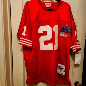 #21 Deion Sanders, with the San Francisco 49ers.  Men's throwback jersey.